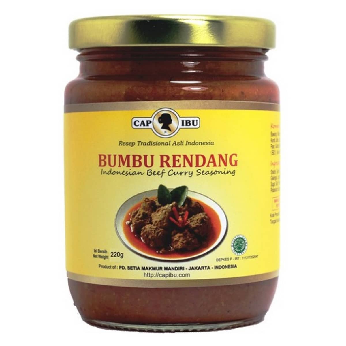 Buy CAP IBU Motherbrand Bumbu Rendang (Indonesian Beef Curry Seasoning) - 220 gm