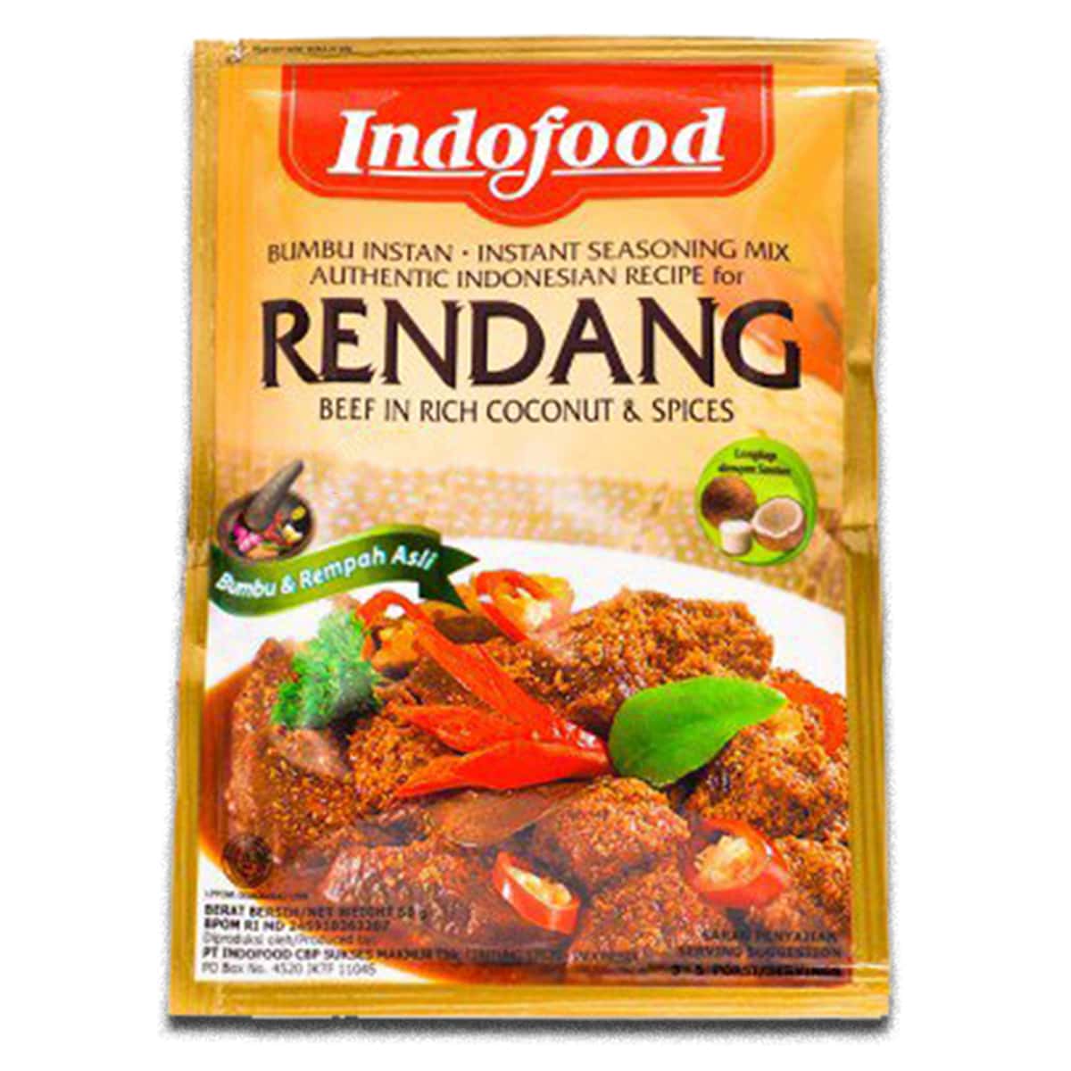 Buy Indofood Rendang (Beef in Rich Coconut and Spices) - 50 gm