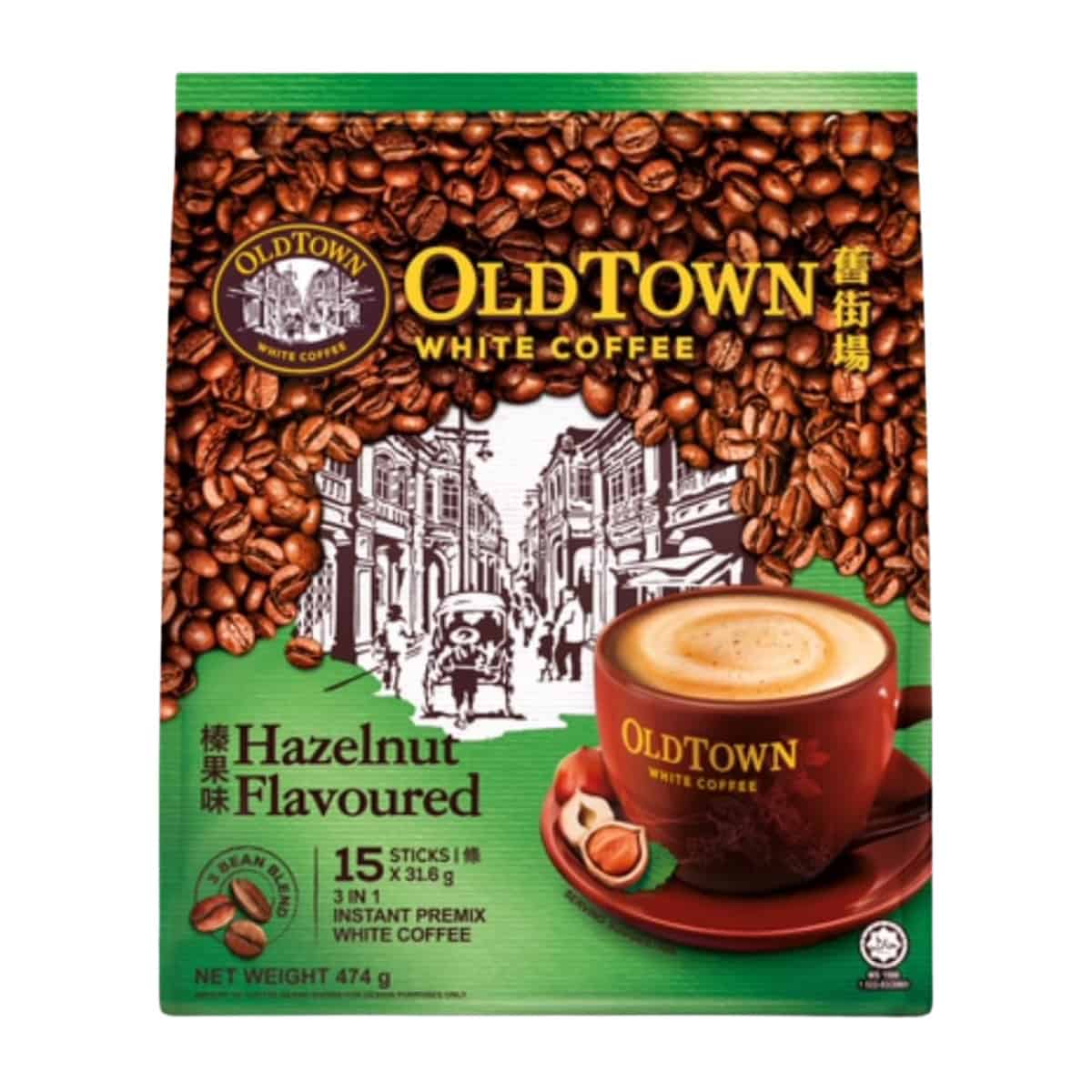 Buy Old Town White Coffee 3 in 1 (Hazelnut Flavour) - 474 gm