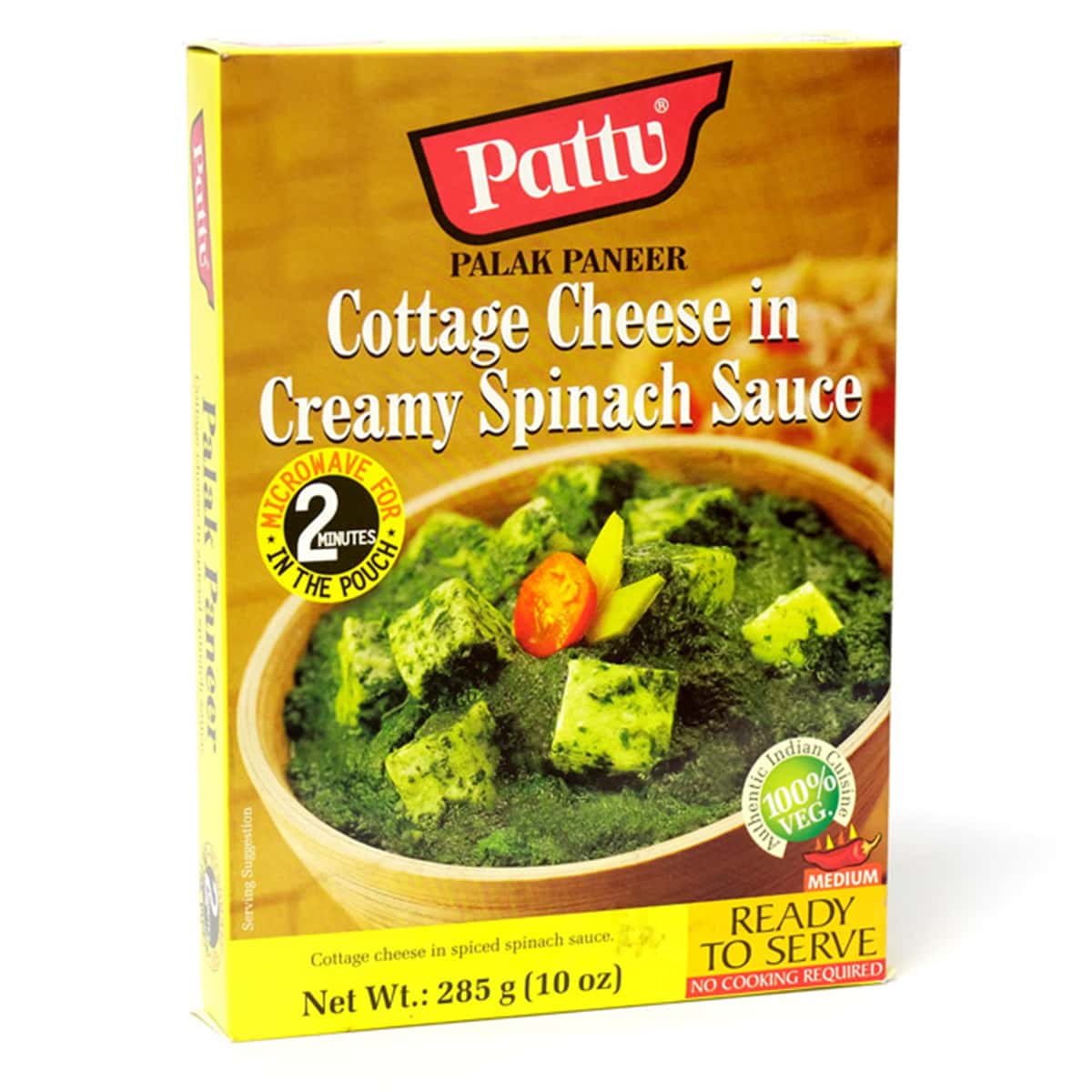 Buy Pattu Palak Paneer (Cottage Cheese in Creamy Spinach Sauce) Ready to Serve - 285 gm