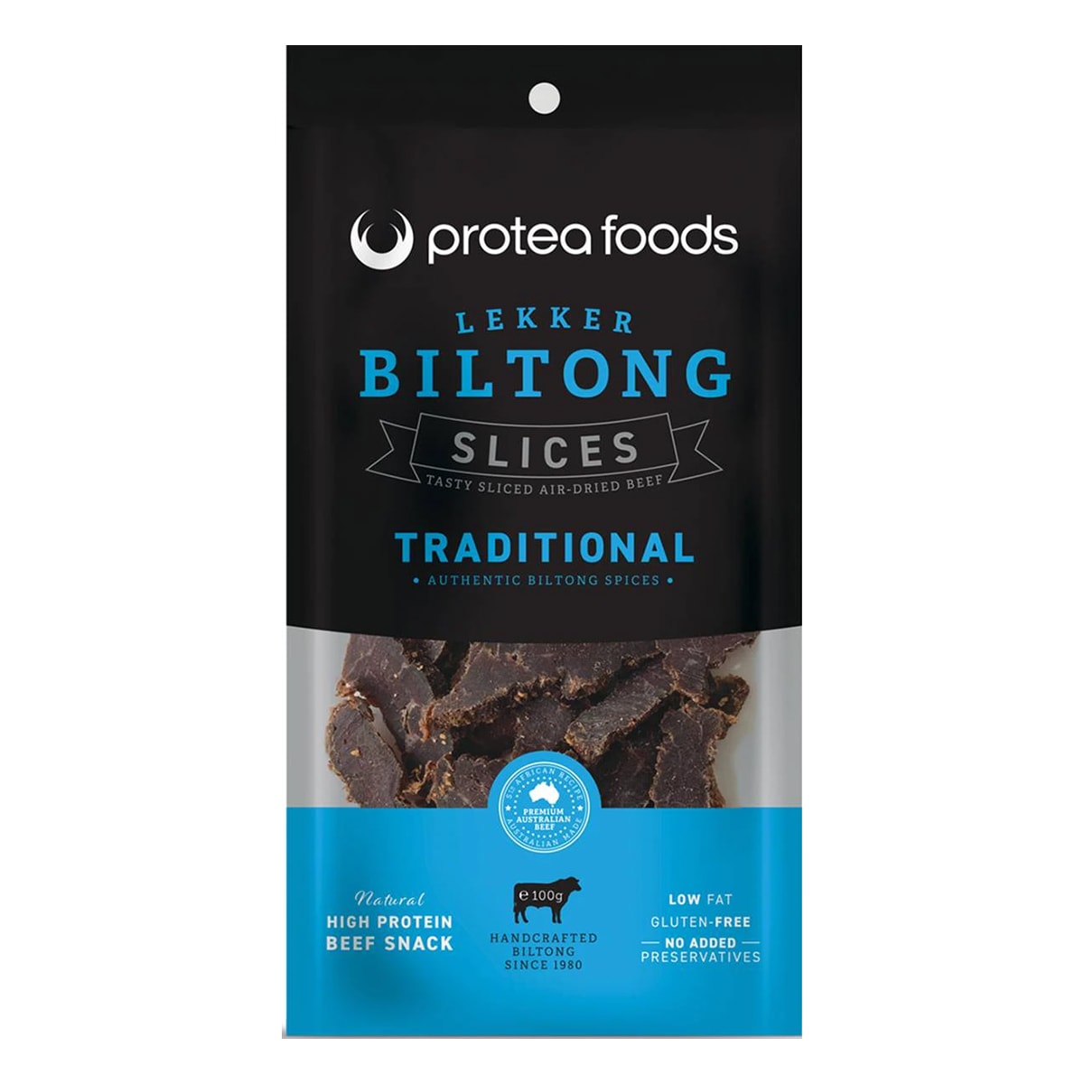Buy Protea Foods Lekker Biltong Slices Traditional - 100 gm
